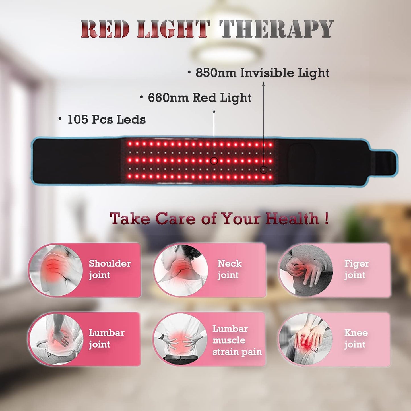 Infrared LED Light Therapy Belt 850nm 660nm